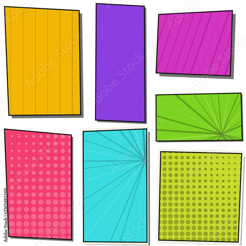 Colorful geometric sticky notes on grid paper