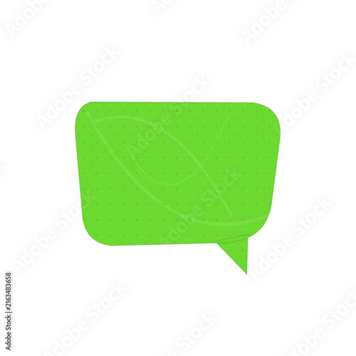 Green speech bubble chat icon with leaf design