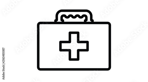 Minimalist medical first aid kit vector graphic design for hospital usage