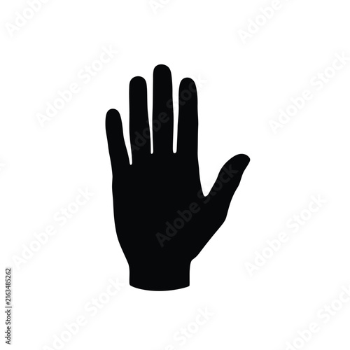 Simple black hand silhouette vector graphic illustration for digital design projects