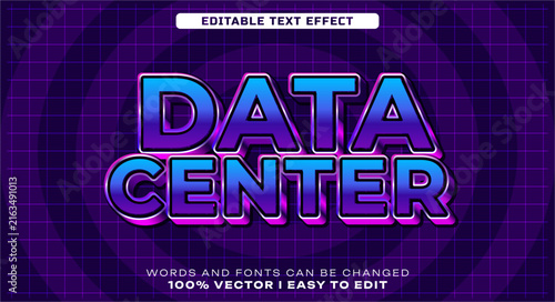 Professional data center editable text effect for cloud computing, AI infrastructure, server technology, cybersecurity, networking, and IT business presentations.
