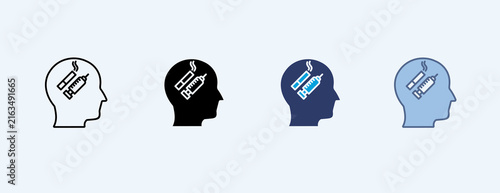 Addiction Multiple Icon Illustration Vector