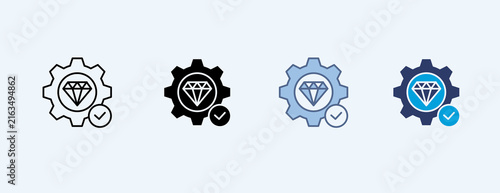 Core Competency Multiple Icon Illustration Vector, Contains setting, diamond, check