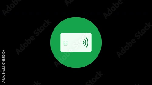 Contactless wireless payment card animation for digital transaction motion graphics