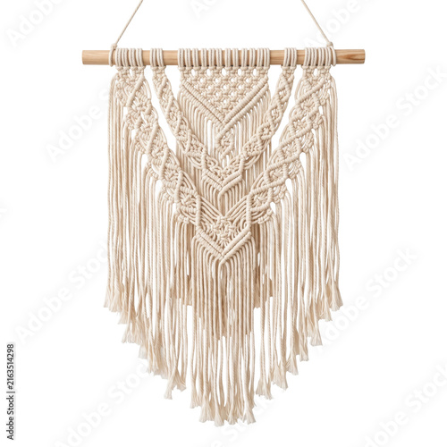 Canvastavla Bohemian macrame wall hanging with intricate knotting and fringe detail