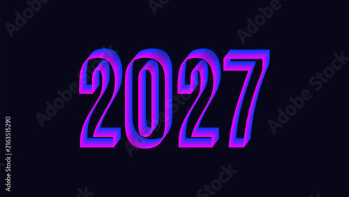 2027 New Year Celebration Modern Graphic Design for banner poster calendar cover and social media. vector illustration.