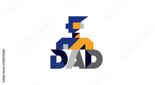Dad Fathers Day Typography Logo.