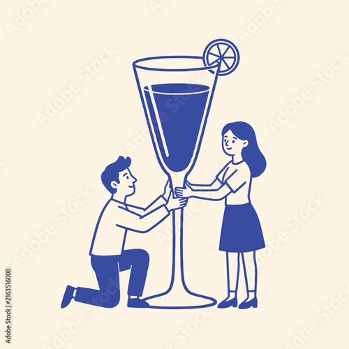Couple Holding Giant Drink