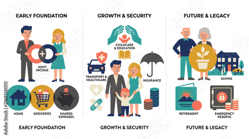 Family Financial Planning Life Stages Infographic