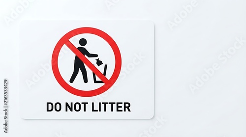 No Littering Prohibition Sign