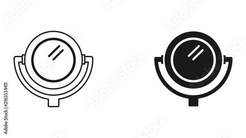 Cosmetic mirror icon set for makeup and beauty routines in vector graphic style