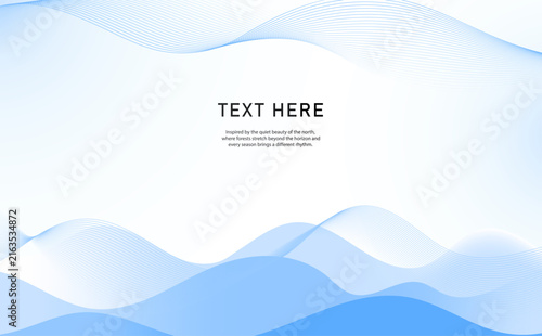 Abstract Blue Wave Lines Corporate Background with Copy Space