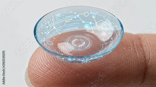 Personalized Medicine AI Contact Lens Finger Biometric Scan Digital Healthcare Wearable Technology For Smart Vision Care