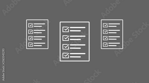 check list animated outline icon. Checklist line icon animation. document marking, mark icon. animated outline icon. Checklist line icon animation. document marking, mark icon.