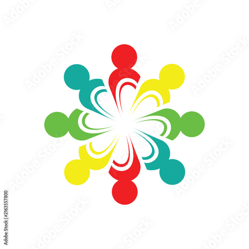 Logo of a community featuring eight people in a circle