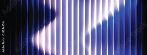 Fotografía Abstract Light Purple Fluted Glass Texture Background Banner, Futuristic Wavy Pr