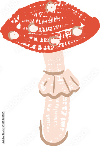 Mushroom Toadstool Autumn Crayon Doodle