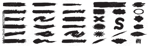 Diverse collection of brush strokes and textures exploring the artistic potential of different brush techniques