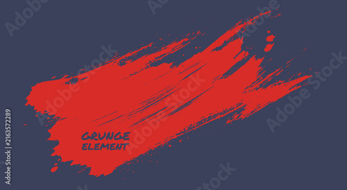vector illustration of an abstract grunge background. red brush strokes on blue background.