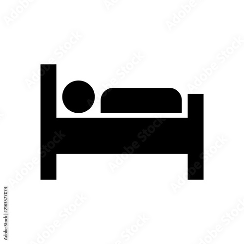 Laying in bed icon design silhouette isolated on white