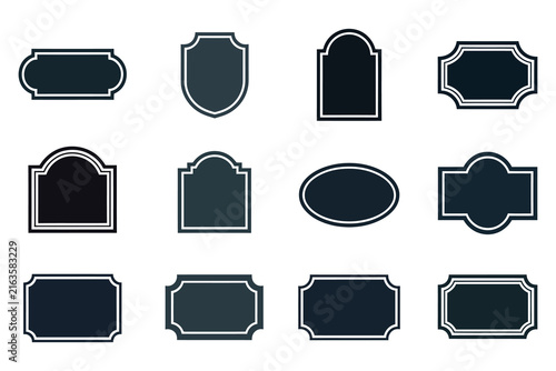 Set of vintage badge frames Decorative label shapes for design and branding projects