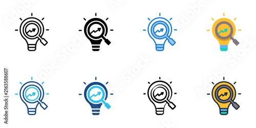 Insight icons set multiple style collection. Editable stroke 