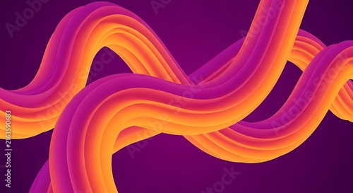 Vibrant Abstract Orange Purple Ribbons Twist