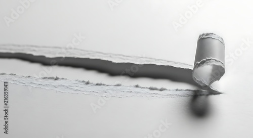 Torn Paper Roller on Soft Shadowed Surface