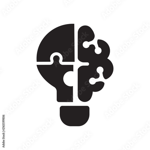 AI Brain Light Bulb Icon Innovation, Creative Thinking & Machine Learning