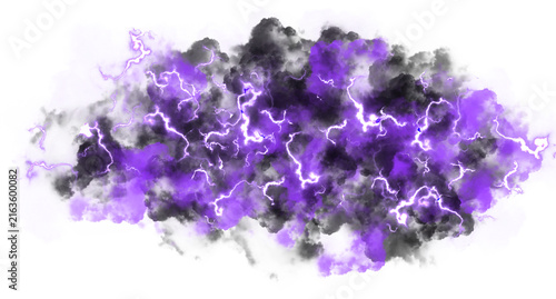 Plakat w ramie Amethyst Thunder Cloud Electric Effect Isolated