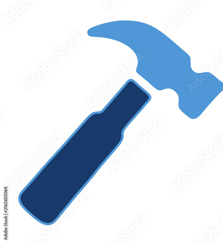 Simple illustration of hammer tool with transparent background design