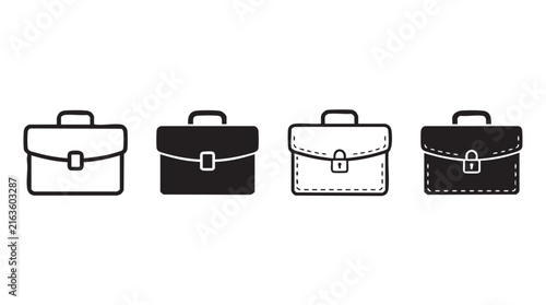 Briefcase icon set for professional business and office design.