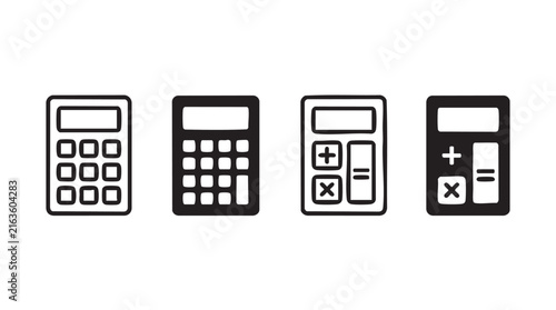 Calculator icon set for accounting and financial business applications.
