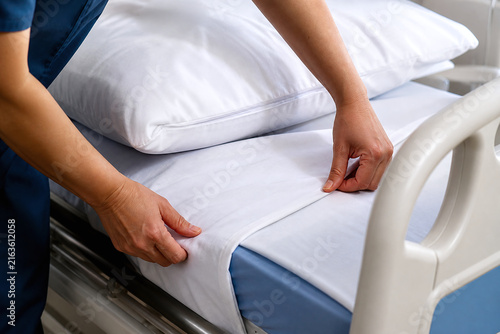 Detailed Person Putting Pillows with Natural Light