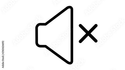 Muted Speaker Volume Control Symbol Animation