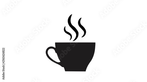 Steaming Coffee Cup Beverage Icon Animation