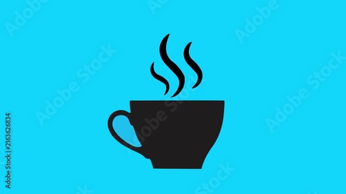Steaming Coffee Cup Beverage Icon Animation