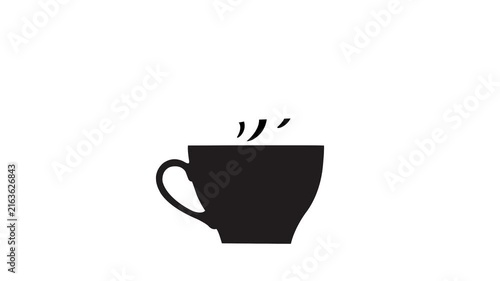 Steaming Coffee Cup Beverage Icon Animation