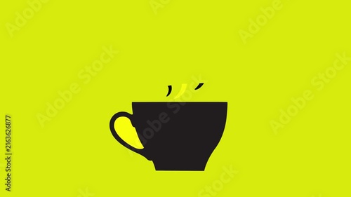 Steaming Coffee Cup Beverage Icon Animation