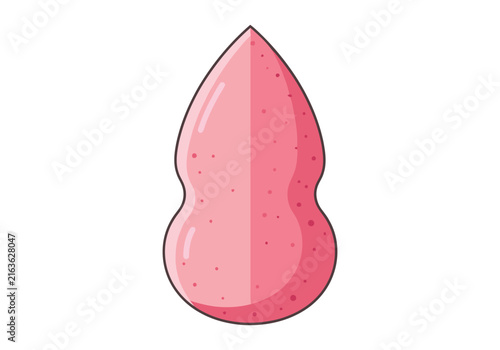 Pink cosmetic makeup beauty sponge blender tool isolated on clean white background for skin application