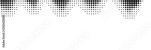 Abstract Black Halftone Isolated Triangles and Gradients Pattern on White Background Vector Horizontal Graphic Element.