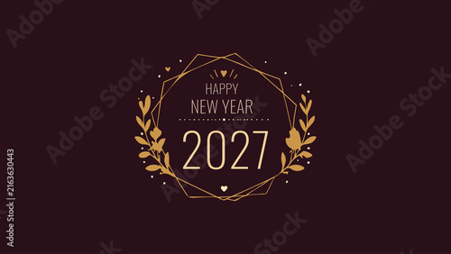 Happy New Year 2027 Golden Laurel