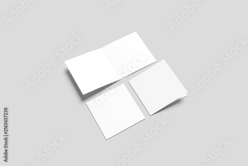 Blank Bi-fold Brochure Mockup - 3D