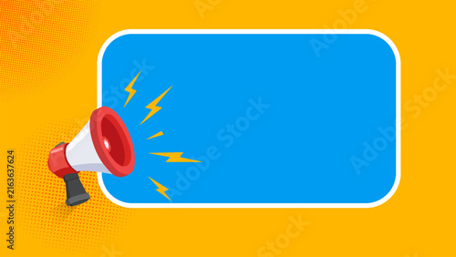 Banner with megaphone realistic style