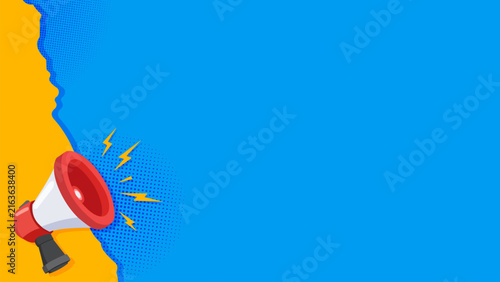 Banner with megaphone realistic style