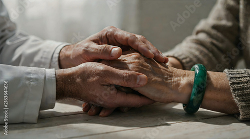 Intergenerational hands supporting each other, symbolizing care, trust, and community bond