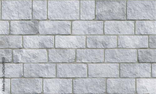 Obraz na płótnie Pale grey ashlar stone wall texture with staggered rectangular blocks, rough mineral surface, and seamless masonry pattern for architectural background design