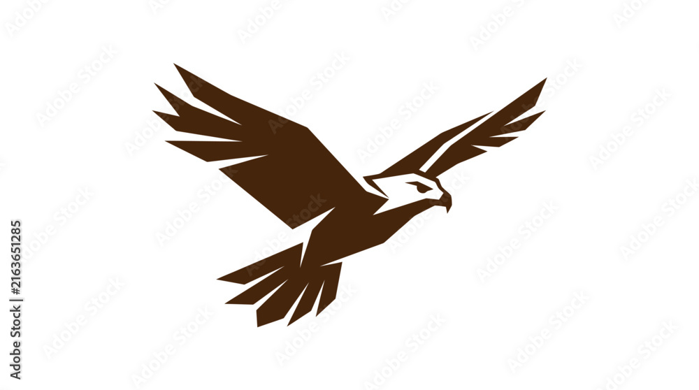 Naklejka premium Minimalist Eagle Vector Icon Design