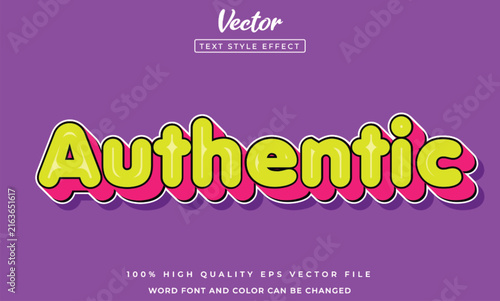 Authentic text effect editable