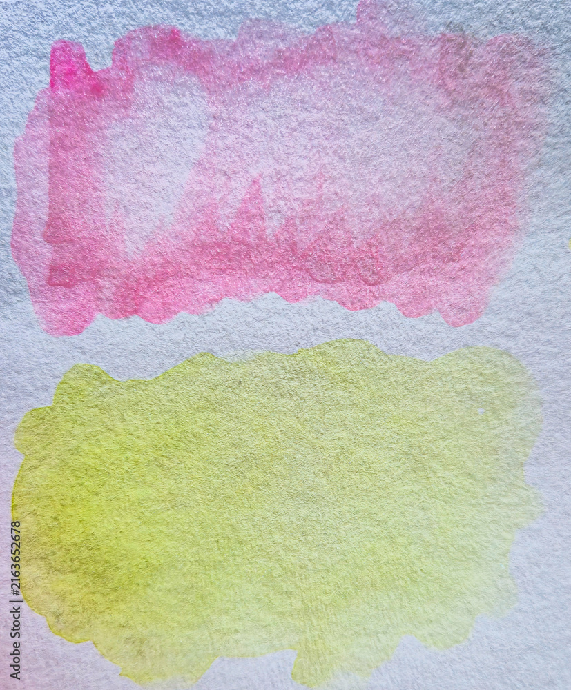 Fototapeta premium Hand painted watercolor brushstrokes in soft pink and lime green